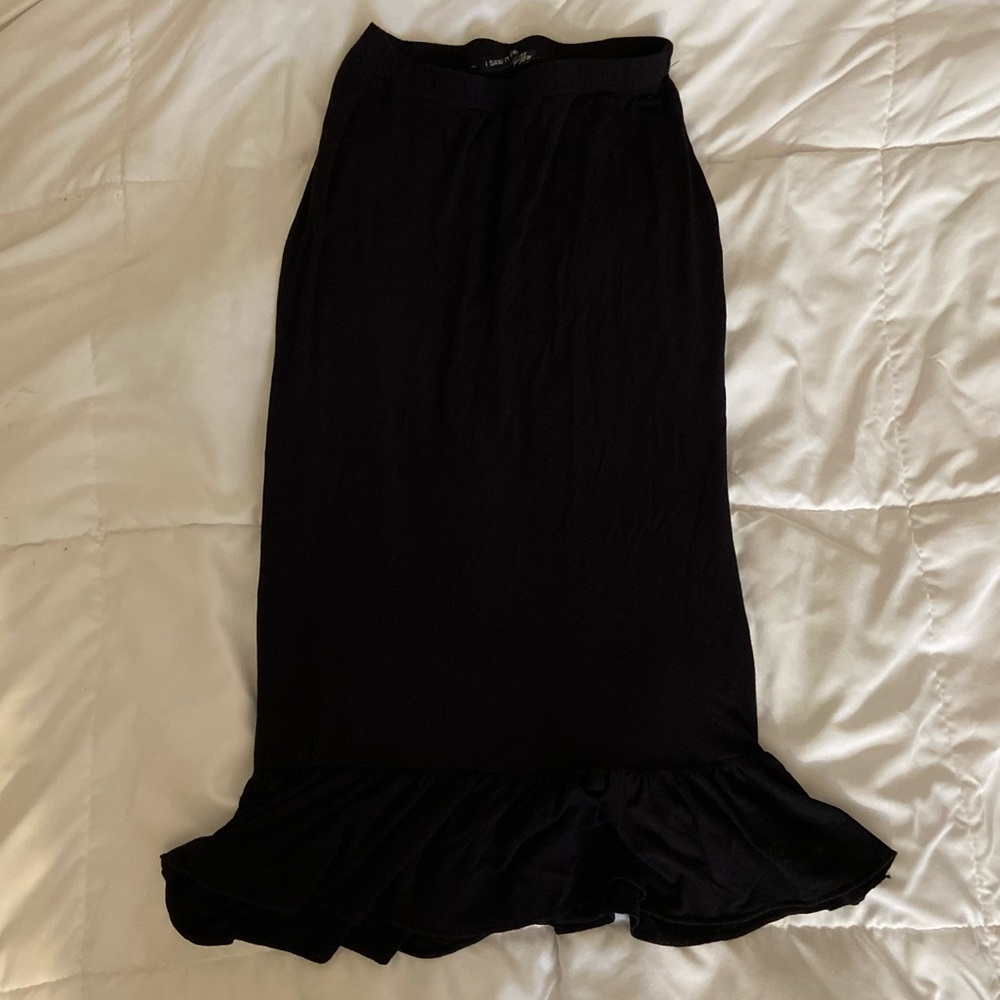 Black pencil skirt with flowy bottom